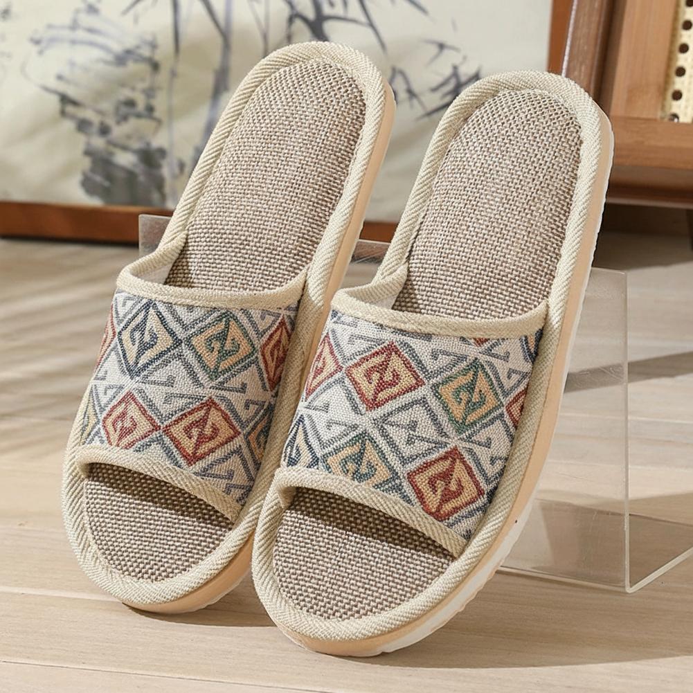 Men'S Shoes Non Slip - Vier-Jahreszeiten-Leinenpantoffeln für Paare, atmungsaktive Hausschuhe, rutschfeste