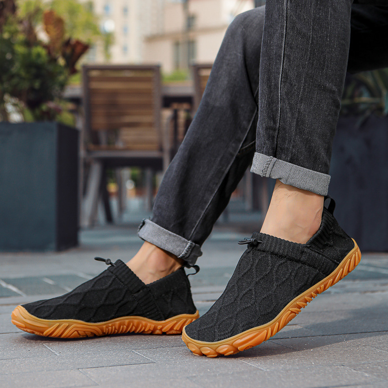 Minimalist Barefoot Shoe - Minimalistische Herren-Barfußschuhe, rutschfest, atmungsaktiv, Strick-Wanderschuhe für