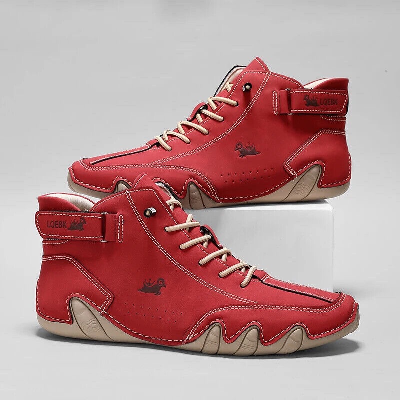 Men Shoes Type - Leder-Freizeitschuhe Sneaker für Herren Modische Outdoor-Wanderschuhe