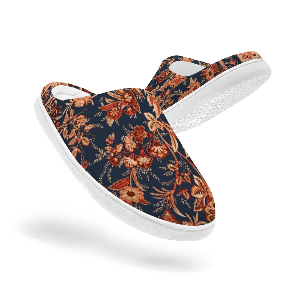 Men'S Shoes Quality - Rote Hausschuhe mit Blumenmuster „Keep Smiling“