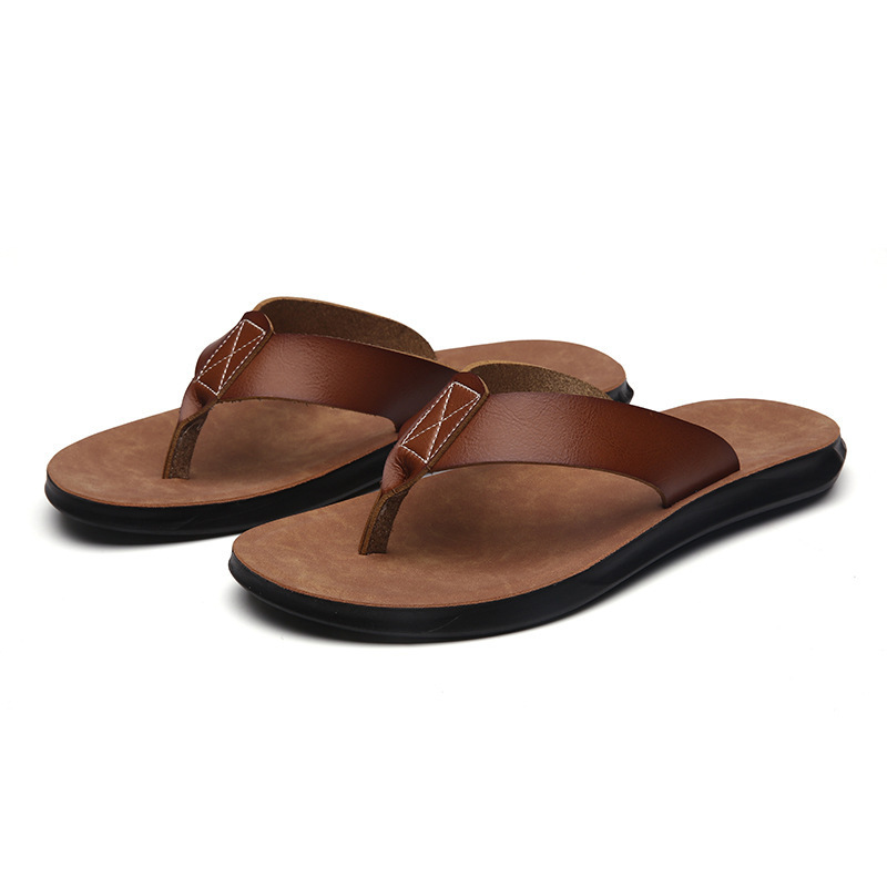 Men Shoes Type - 38-47 Neue italienische Leder-Flip-Flops für Herren,
