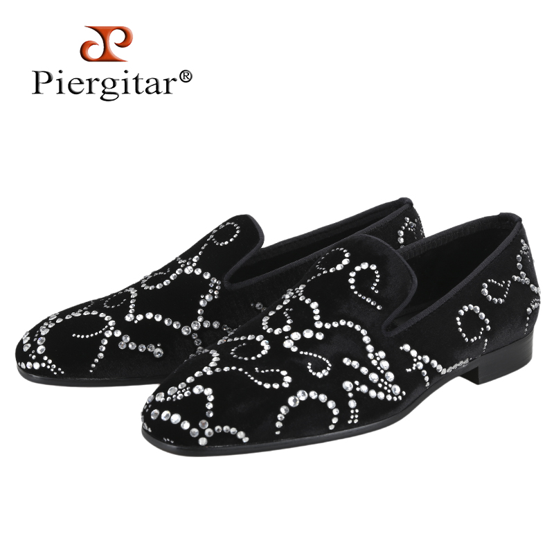 Men Shoes Red Bottom - Piergitar schwarzer Samt und Octo dandion